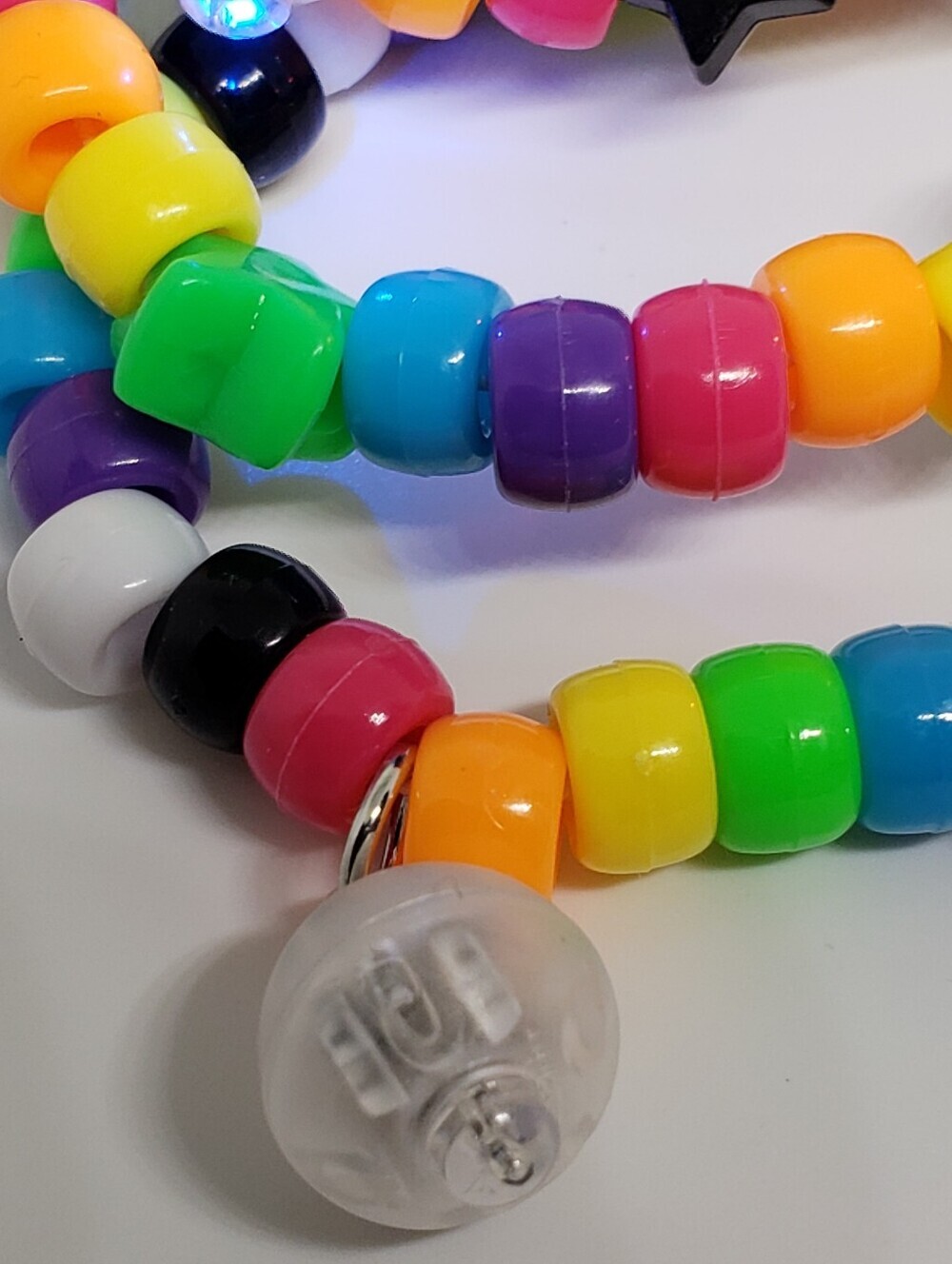 Handmade LED Light Rainbow stackable kandi Bracelets ♡ - Picture 7 of 9